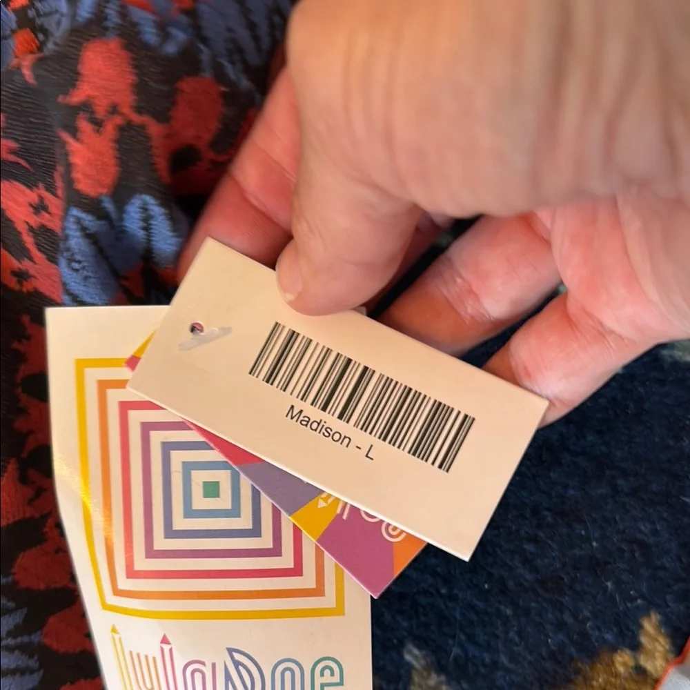 LuLaRoe Vibrant‎ Black and Blue Madison Skirt